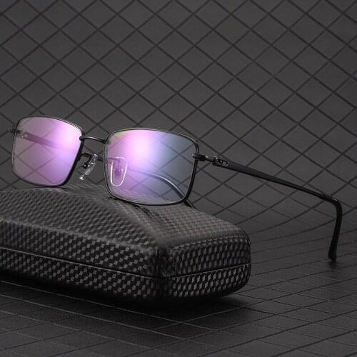 Veshion Titanium Mens Glasses Square Spectacle Frames Ultra-light Vintage Retro Eyeglasses Frames for Male Optical Lens Myopia