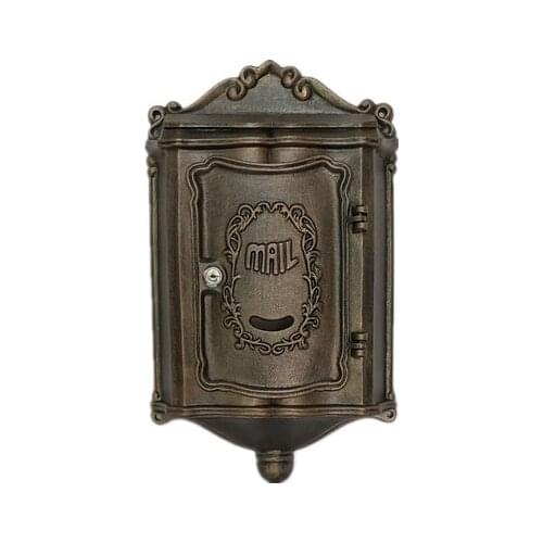 Vintage Retro Aluminium Alloy Mail Box Mailbox Metal Letters Post Box Wall Mounted Postbox Vintage Home Garden Yard