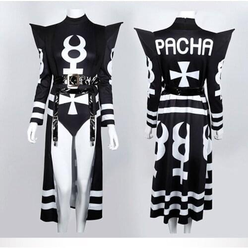 Female Singer Dancer Black Long Clock Jakcet Bodysuit Women Girl Sexy Dj Stage Clothes Bar Ds Singer Dance Hip Hop Club Outfits