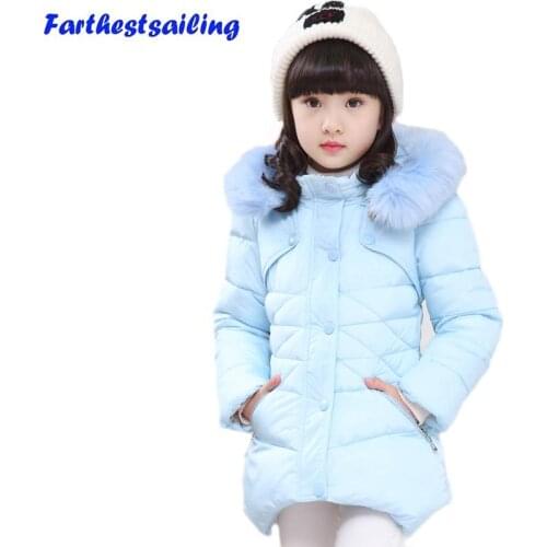 Winter Childrens Clothing Kids Down Cotton Outerwear Girls Wadded Jacket Child Medium-long Thickening Cotton-padded Coat Parka