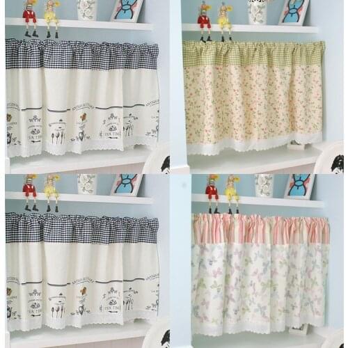 1pc Short Curtain Non-pilling Polyester Cabinet Half-curtain Kitchen Small Window Drapes Room Short Curtain Doorway Decoration
