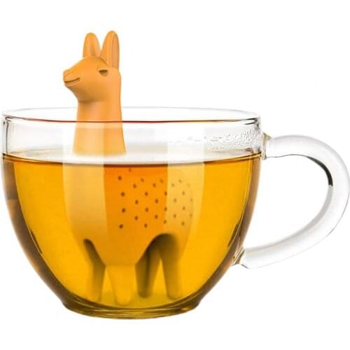1 Pc Cteative Tea Infuser Reusable Alpaca Shape Food Grade Silicone Special Yellow Animal Tea Leaf Filter kitchen accessories