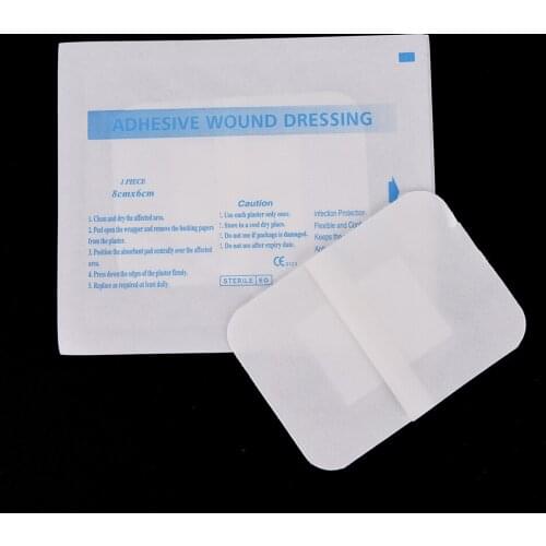 10 Pcs 6*7cm Medical Adhesive Large Size Non-woven Wound Dressing Band Outdoor Hypoallergenic Aid Bandage Large Wound First Aid