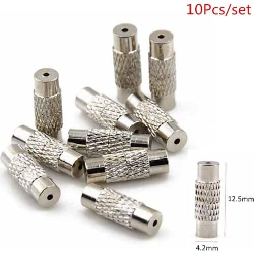 10Pcs/set Copper Screw Clasps Necklace Bracelet Findings Cylinder Silver Plated 12.5*4.2mm