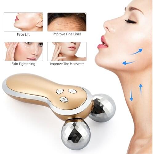 3D V Face Roller Massager 360 Rotate Thin Face Full Body Shape Massager Lifting Wrinkle Remover Facial Massage Relaxation Tool