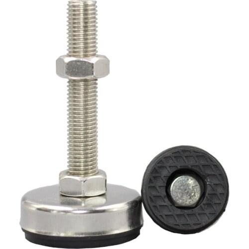 4 Pcs M8 / M10 / M12 Articulated Leveling Feet 43mm Base Diameter Adjustable Foot Fixing The Anchor Screws Furniture Pipe Rack