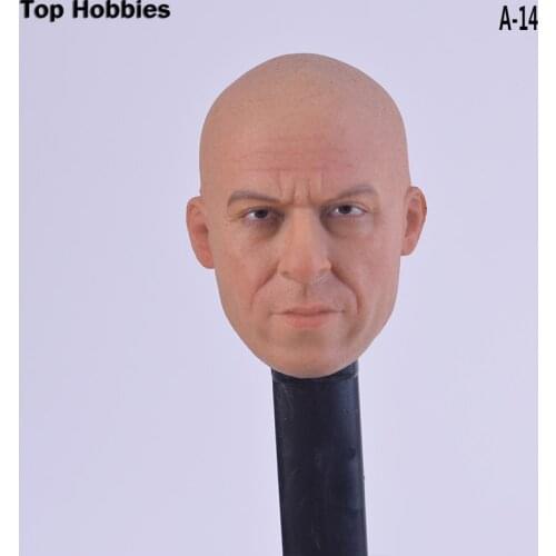 A-14 Custom Vin Diesel 1.0 1/6 Scale Head Sculpt Model for 12 Inch Phicen Hot Toys Muscular Body HeadPlay Action Figure