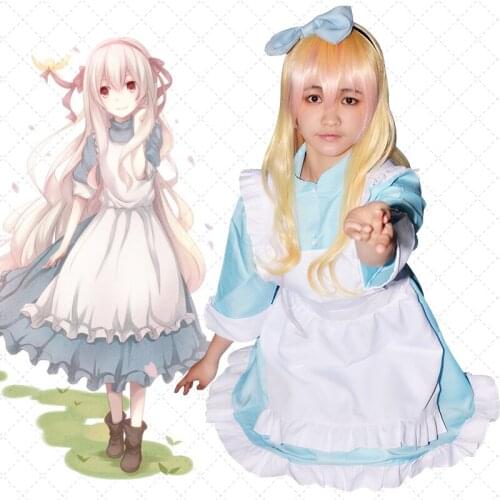 Anime Kagerou Project Mekakucity Actors Cosplay Kozakura Mari Marry Costume Lolita Halloween Party Maid Dress with Apron