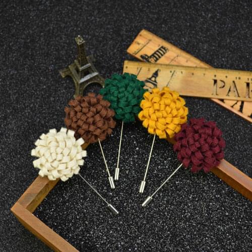 Free shipping , 20 pcs/lot , 1.57 inch Mens Loop Felt Lapel Flower Pin, Wedding Boutonniere Corsage