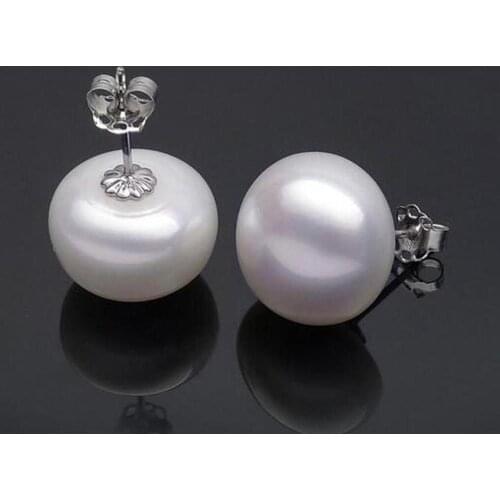 Free shipping AAA 9-10MM NATURAL SOUTH SEA WHITE PEARL EARRING WHITE MARKED NEEDLE 925silver