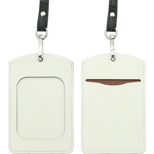 FREE SHIPPING 20pcs/lot Sublimation Blank PU Leather Work ID Card Holder Student Card Holder For Sublimation ink Transfer