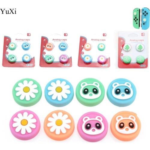 Animal Crossing Cat Paw Bear Leaf Flower Thumb Stick Grip Cap Joystick Cover For Nintend Switch NS Lite Joy-con Controller Case