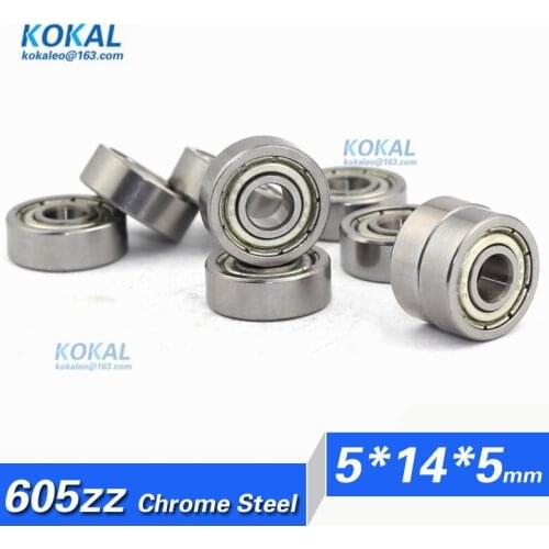 [CM605ZZ]Free Shipping 10pcs Gcr15 bearing R-1450 605-2ZZ minitype ball bearing 605zz DIT minisize bearing 5*14*5mm