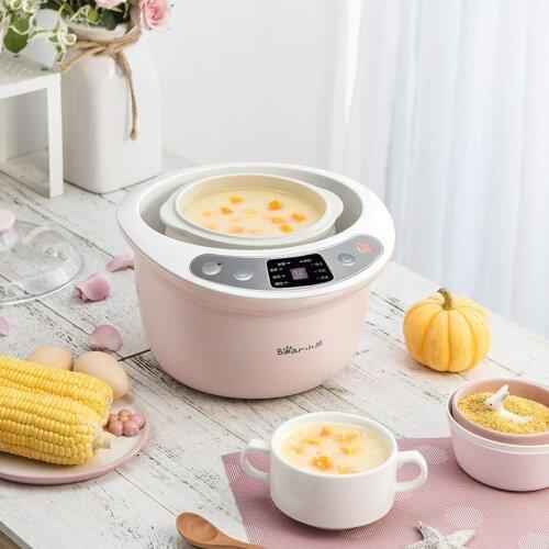 Intelligent Slow Cookers Electric Timing Food Steamer 3 Liner 1.8L Ceramic Multifunctional Water Stewing Soup Porridge Pots