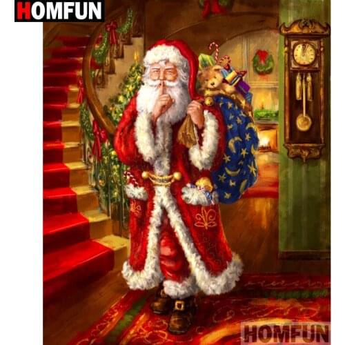 HOMFUN Full Square/Round Drill 5D DIY Diamond Painting "Santa Claus" 3D Embroidery Cross Stitch 5D Home Decor A15153