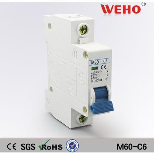 M60-C6 Overload Protection C45N M60-C6 6Amp 1P Circuit Breaker MCB
