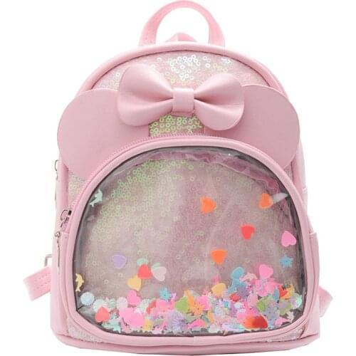 PU Leather Cartoon Cute Children Princess Bag Kds School Backpack Small Pouch Book Shoulder Bag for Kindergarten Baby Girls
