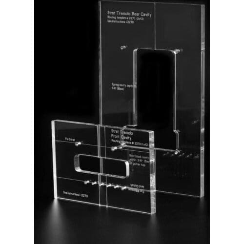 Musiclily Pro CNC Accurate Acrylic Tremolo Bridge Routing Templates Set for Traditional Strat-style Guitar