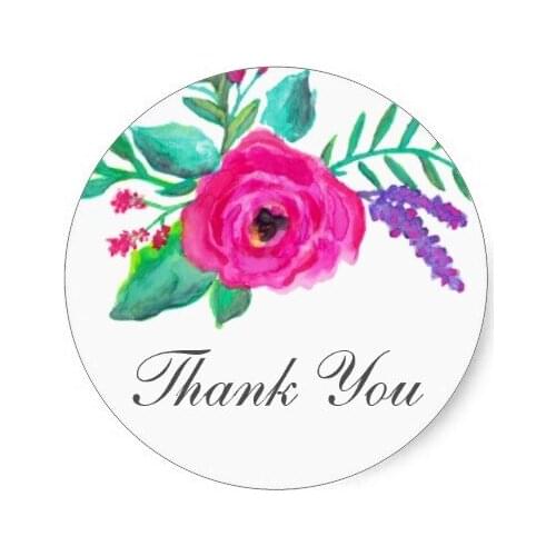 3.8cm fresh florals wedding thank you stickers