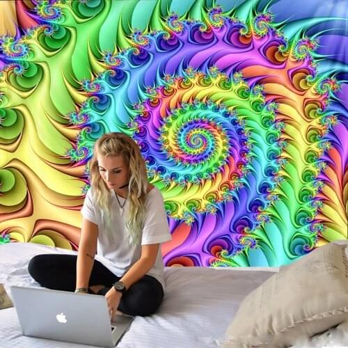 Whirlpool fantasy scene wall hanging Mandala witchcraft tapestry hippie, bohemian decorated Tarot wall tapestry yoga mat
