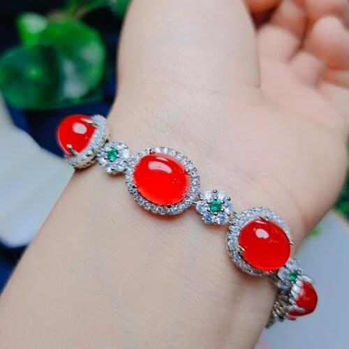 Genuine Jade Bracelet Chrysoprase Fine Jewelry Bangle Women Natural Jades Stone Green Chalcedony Bracelets Accessories Jewellery