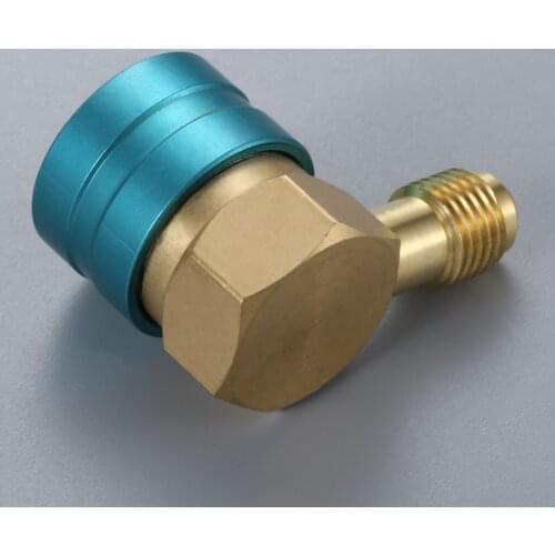 Refrigerant Low Side Quick Coupler R1234YF To R134A Hose Adapter Air-conditioning AC Charging Fitting 14mm Female X1/4" SAE Male