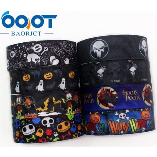 OOOT BAORJCT I-191004-2356,22mm,10yards Halloween series Cartoon grosgrain ribbons,Holiday decoration,DIY handmade materials