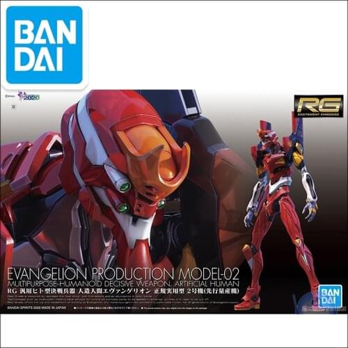 Original Bandai EVA Model RG 1/144 UNIT-01 EVA-02 Action Figures Mobile Kids Toys