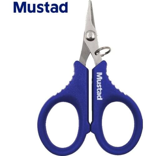 Original Mustad Micro Braid Scissors MT112 3.5-inch PE Wire Scissors Fishing Line Cutter Lead Stainless Steel