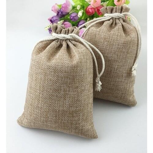 7*9cm 500pcs Drawstring Sack Gift Bags Jute Packaging Display Jewelry Pouches Gift Bag Wedding Packing Bags Travel Storage Bag
