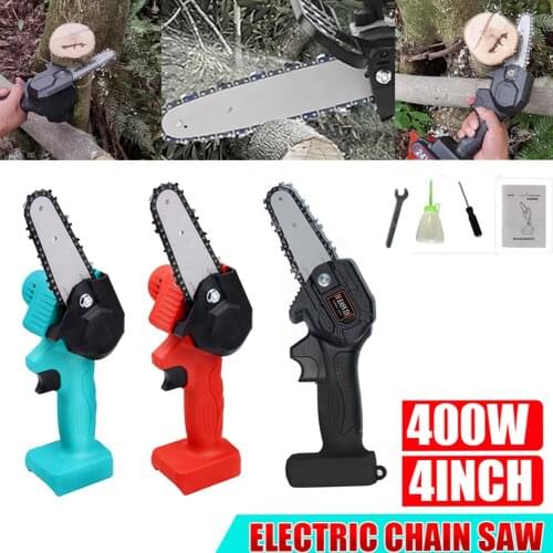 24V Mini Electric Chain Saw Portable Electric Pruning Saw Rechargeable Pruning Shear Garden Tool 0.7kg Lightweight Wood Cutter