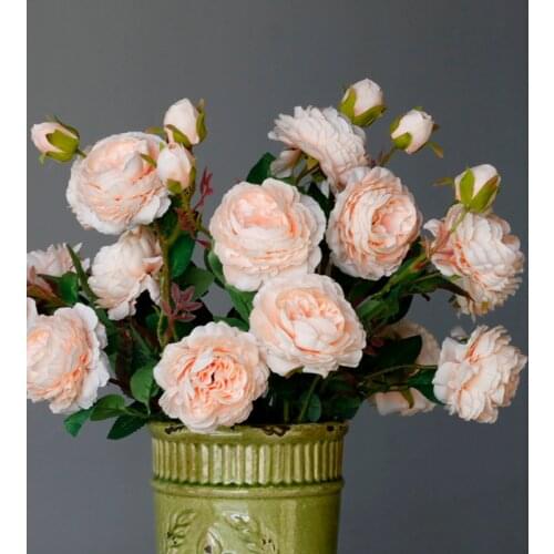 3 Head Silk Peony Bouquet Flower Artificial Flowers for Wedding Home Ceremony Table Fake Flores Romantic Diy Accessories