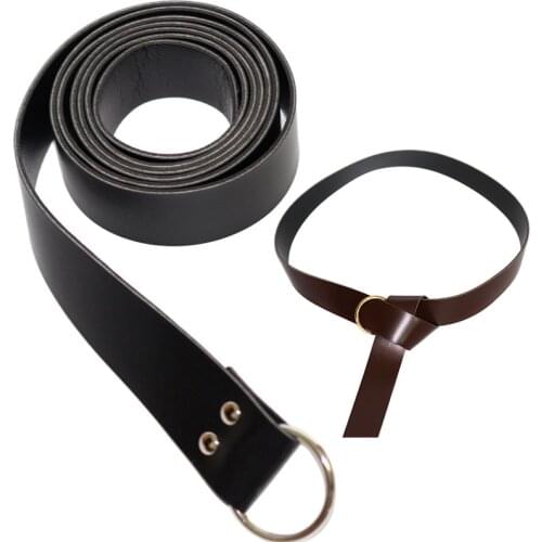 Medieval Renaissance Waist Ring Belt Costume Accessory Parts For Adult Men Viking Knight Pirate Cosplay Leather WaistBand Buckle