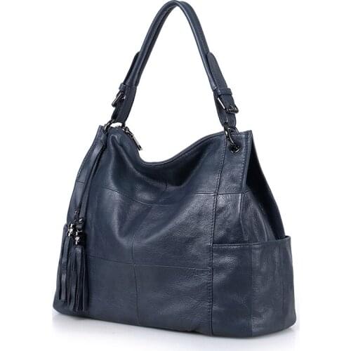 Fashion Tassels Real Cowhide Shoulder Bag Ladies Messenger Bags New Natural Cowskin Soft Leather Womens Tote Bag Handbags
