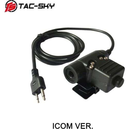 TAC-SKY U94 PTT ICOM 2-pin Plug Earphone Accessories PTT U94 Military Tactical Headset Walkie-Talkie Adapterlkie-Talkie