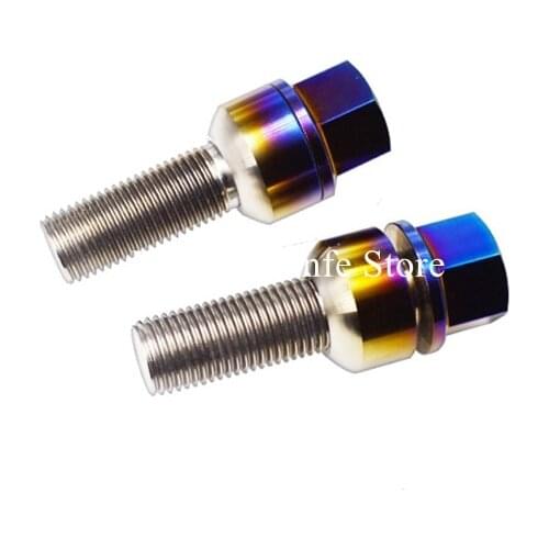 Titanium TC4 GR5 Car Ball Seat Lug Bolts Wheel Rim 14X1.5 28mm for Audi / Porsche