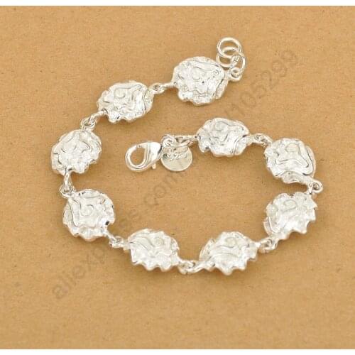 Factory Price,Elegant Exquisite 925 Sterling Silver Korea Stylish Flower Woman Fine Bracelet With Good Lobster Clasp