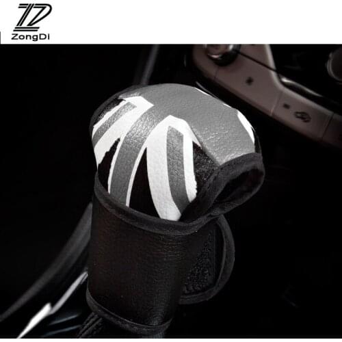 ZD 1X New Car Leather gears Meter word flag Gear Shift Collars For Toyota c-hr Chevrolet aveo Citroen c4 Honda civic accessories