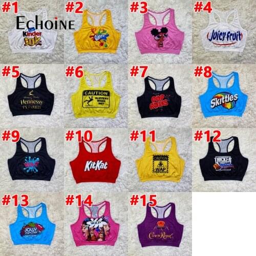 Echoine Women Fashion Cartoons Print Crop Vest Top Casual Summer Stylish Ladies Clubwear Camisole Sexy Nightclub Party Tank Tops