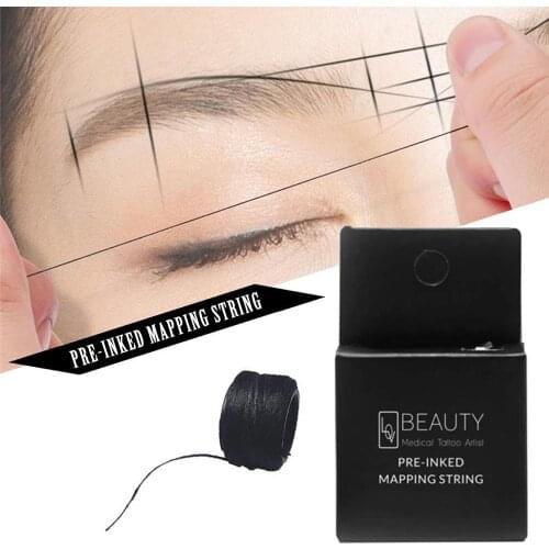10M Eyebrow Tattoo Thread Pre-Inked Mapping String Eyebrow Pen White/Black Microblading Marker Eye Professional Makeup Tools
