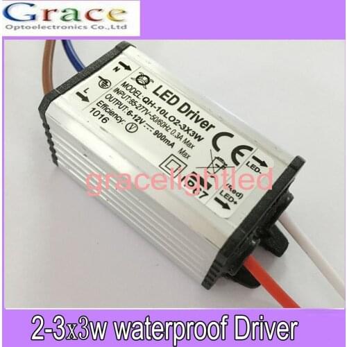 2pcs Waterproof Power Supply AC 110 220V LED Driver 2-3x3W 10W 900mA for 10w High power led light
