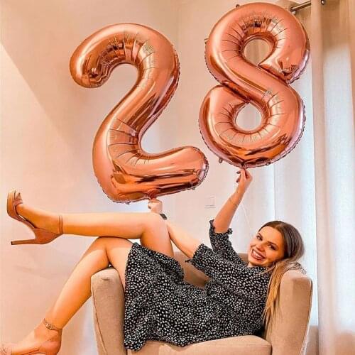 32 Inch Number Balloon Gold Silver Rose Gold Foil Balloons Digits Happy Birthday Party Wedding Decoration Baby Shower Supplies