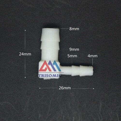 4mm*8mm Elbow Reducing Aquarium Connector Tube Joiner Material PE Plastic Fitting Fish Tank Airline