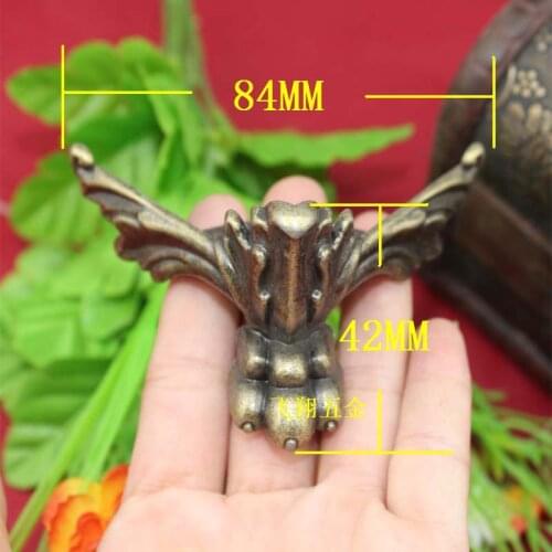 4 Pieces Antique Brass Jewelry Box Feet Animal Box Leg 84x42mm