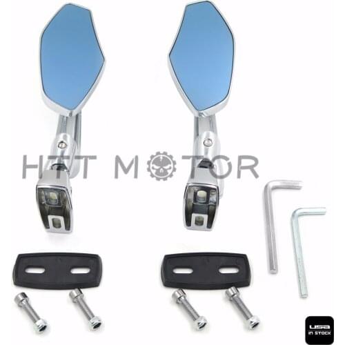 Aftermarket free shipping motorcycle parts Racing Rearview Mirror fit For honda kawasaki suzuki cruiser chopper sports CHROMED