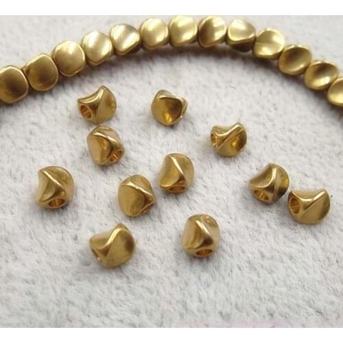 50pcs/lot Craft Irregular Loose Copper Beads 4.5mm Decoration Handmade Beading Spacer Findings DIY Jewelry Making For Women Men