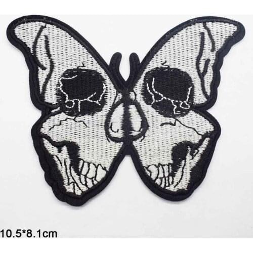 Animal Black White Skull Face Butterfly Skull Dragonfly Iron On Clothes Patches For Clothing Stickers Garment Wholesale