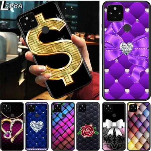 Money Diamond Art Shockproof Cover for Google Pixel 5 4 5A 4A XL 5G Black Phone Case Shell Soft Fundas Coque Capa