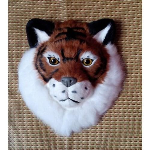 Simulation cute tiger head 24x24cm model polyethylene&furs tiger model home decoration props ,model gift d345