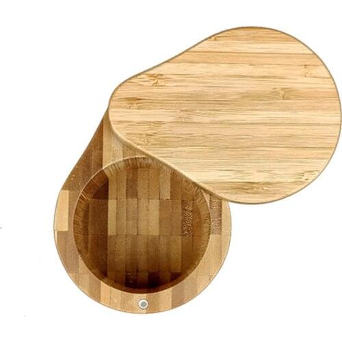 Condiment Box Seasoning Bottle Round Shape Environmental Easy To Clean Material: Bamboo Eco-friendly Multi Size Salt Bar Pot
